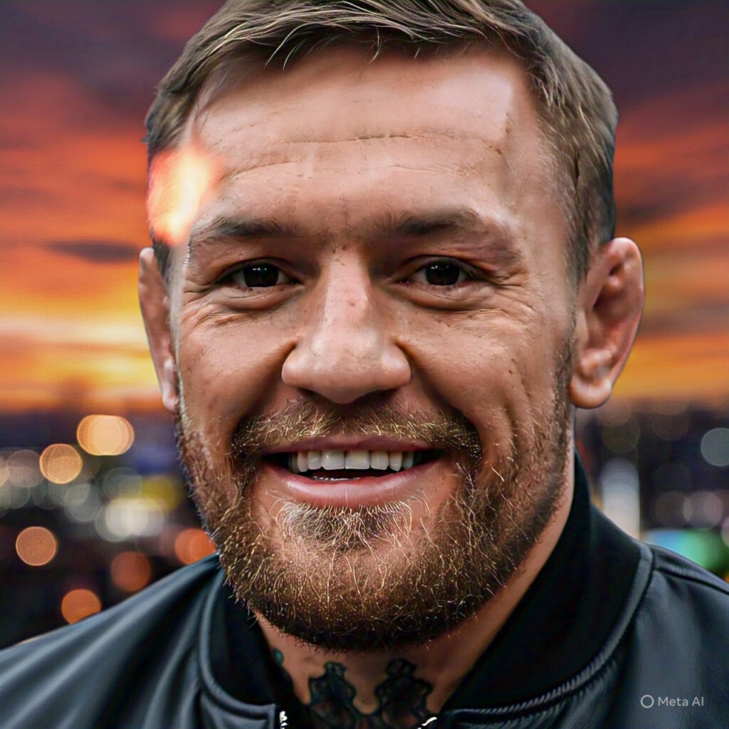 Close-up of Conor McGregor smiling, suggesting success and wealth related to "Conor McGregor's Net Worth